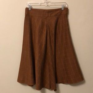 Caramel Plaid Swing Skirt